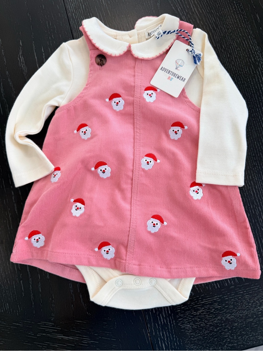 Pink Santa Corduroy Pinafore